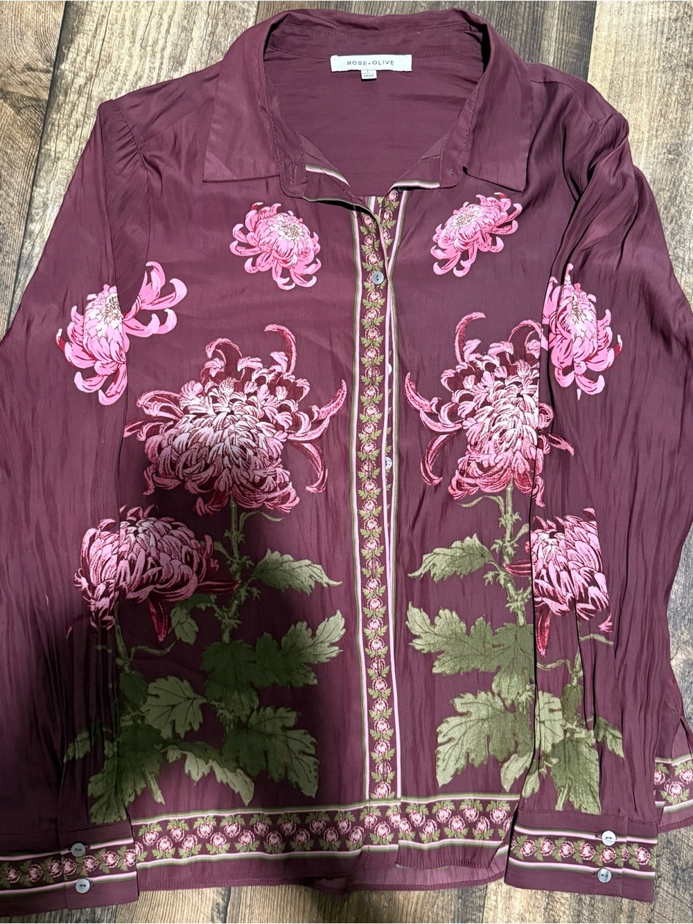 Rose & Olive Solid Plum Button-Up Shirt